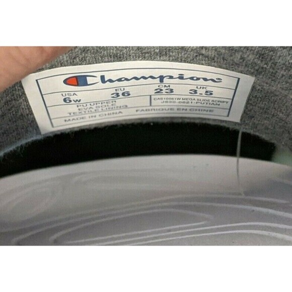 Champion Sandals  Womens Size 6  NWOB  White IPO CB Split Logo Slide Flip Flop - Picture 4 of 4